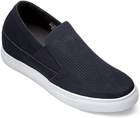 Navy Blue Leather Slip-on Lightweight Casual Loafers