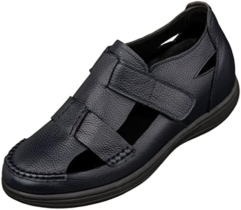 Navy Blue Premium Leather Lightweight Casual Fisherman Sandals