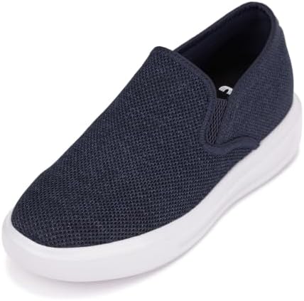 Navy/Grey Sole Fashion Lightweight Slip-on Sporty Sneakers