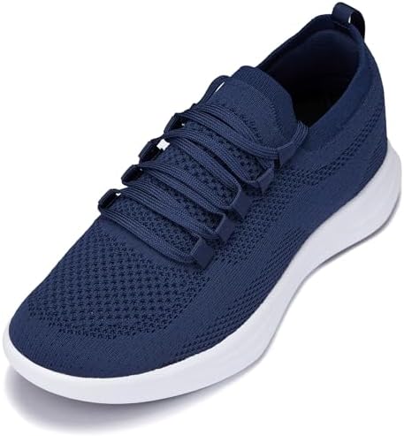 Navy/White Sole Super Lightweight Knitted Sporty Sneakers