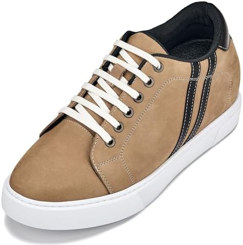 Nubuck Tan Leather Lace-up Fashion Sneakers