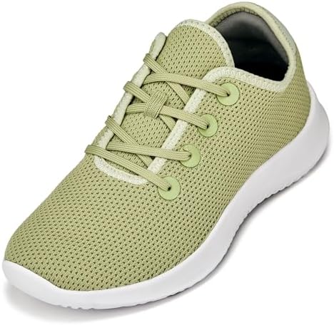 Pale Lime Ultra Lightweight Knitted Sporty Sneakers