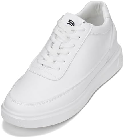 Pure White Light-Weight Lace-up Leather Sporty Sneakers