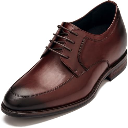 Rust Brown Premium Leather Lace-up Round-Toe Formal Derby Oxfords