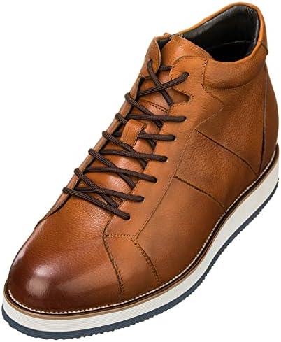 Tan Brown Leather Combat Zipper Boots
