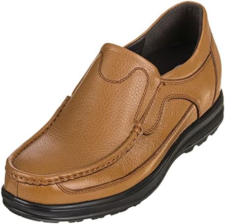 Tan Brown Leather Slip-on Lightweight Casual Loafers