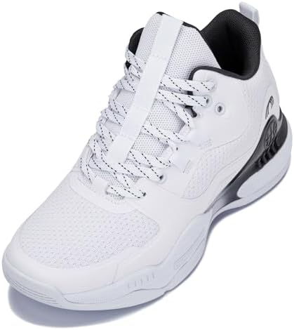White/Black Basketball High-Top Sporty Sneakers
