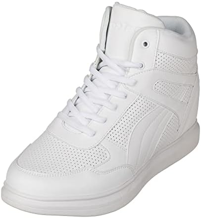 White Leather Lace-up High-top Fashion Sneakers