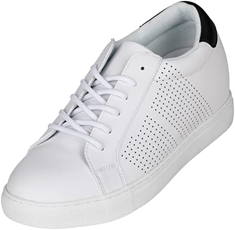 White Leather Lightweight Lace-up Casual Fashion Sneakers