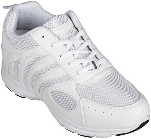 White Leather/Mesh Lace-up Super Lightweight Trainer Sneakers